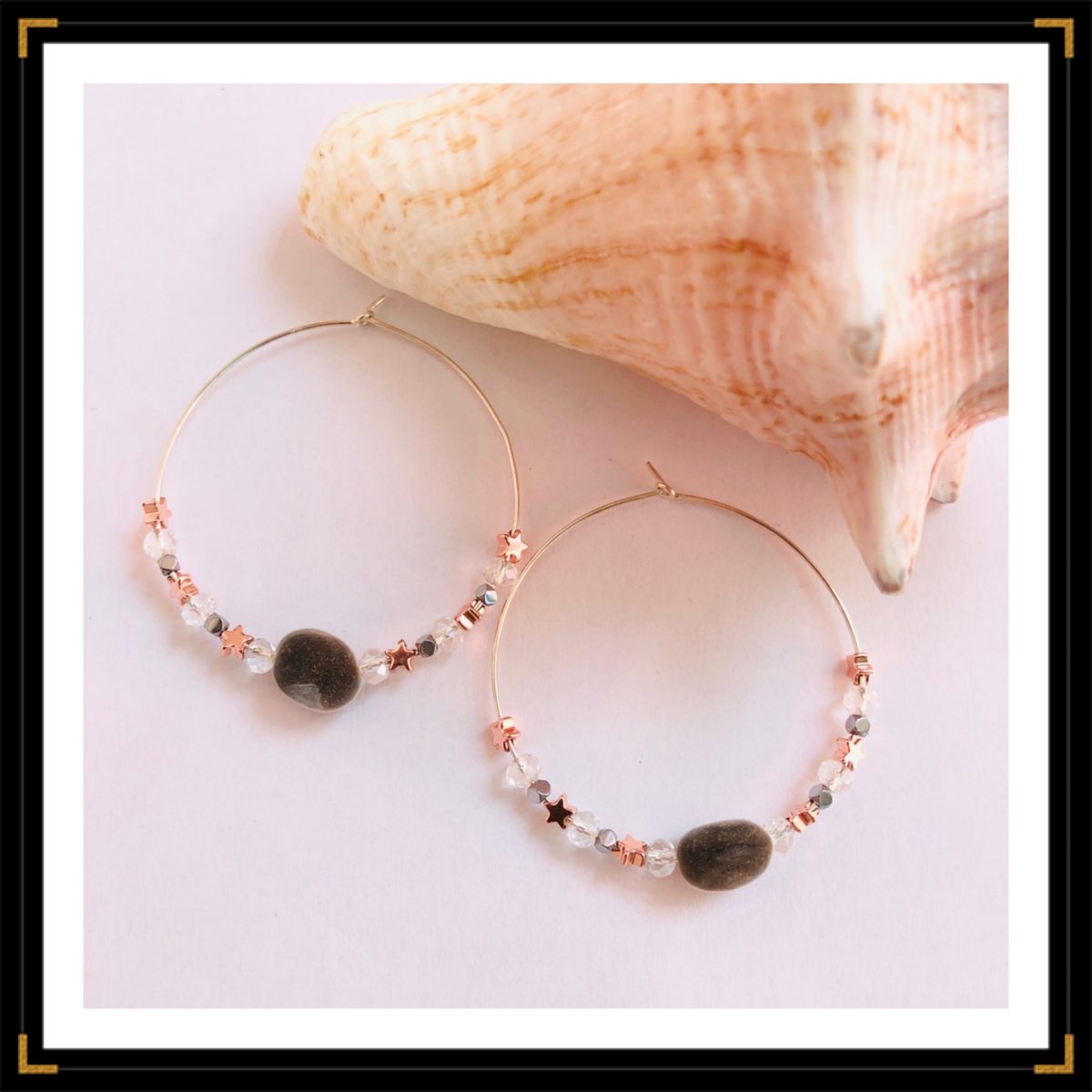Grandes Creoles argent Zanzibar rosegold
