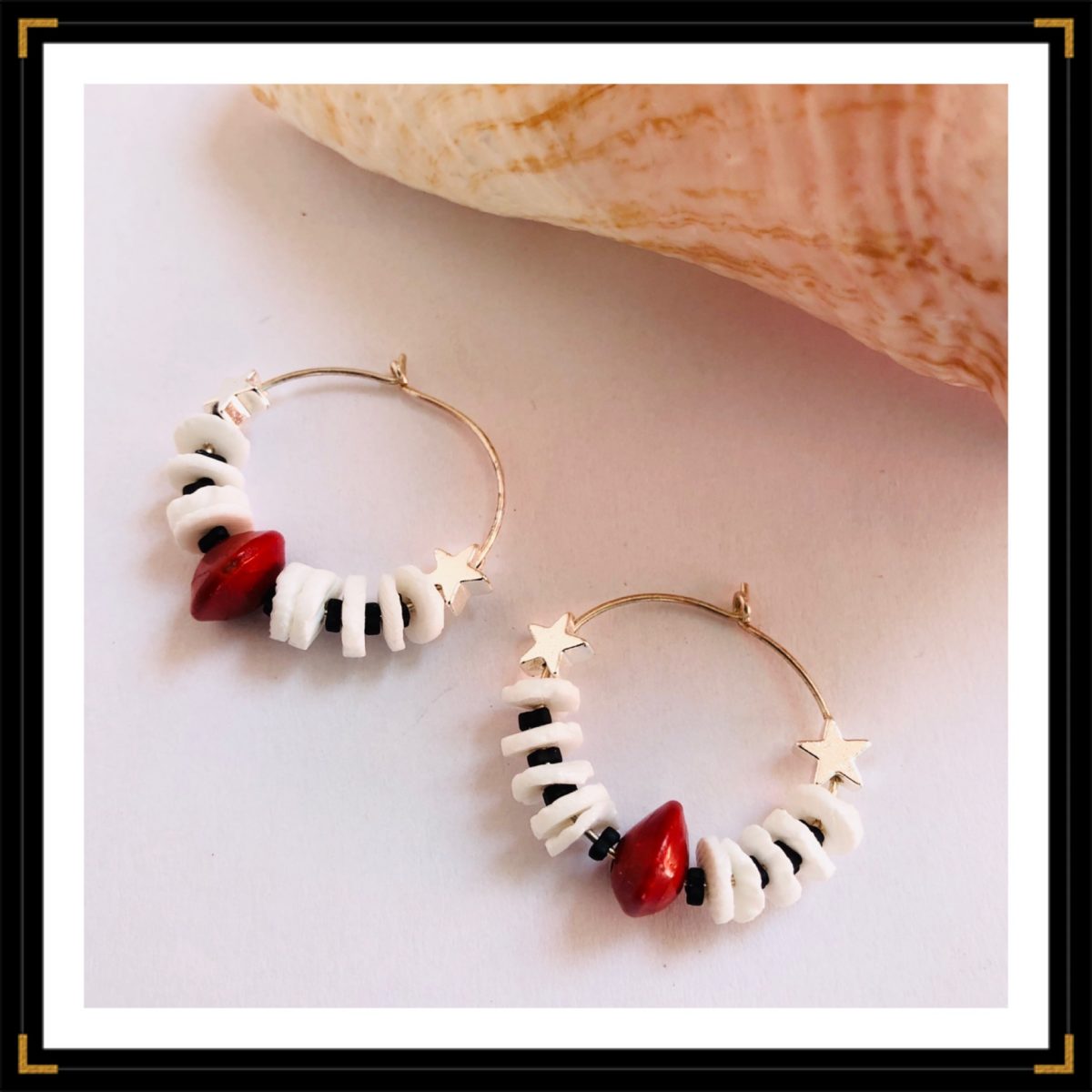 Petites creoles argent eglise coquillages coquillage