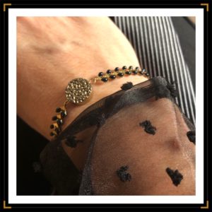 zauthentiques bracelet hematite ronde verso plumetis