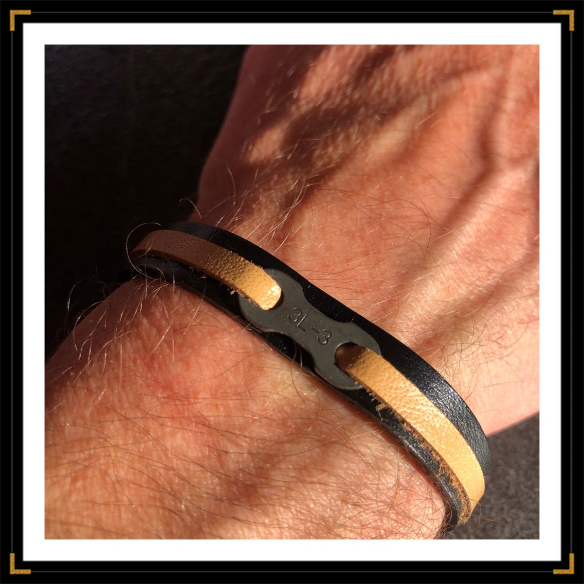 Zinavoues bicolores braceletcuir chainedevelo