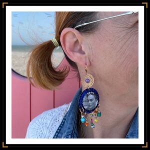 BO frida bleu doré breloques couleurs