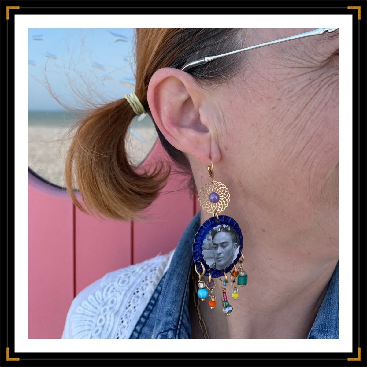 BO frida bleu doré breloques couleurs