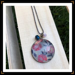 collier liberty bronze rose et bleu