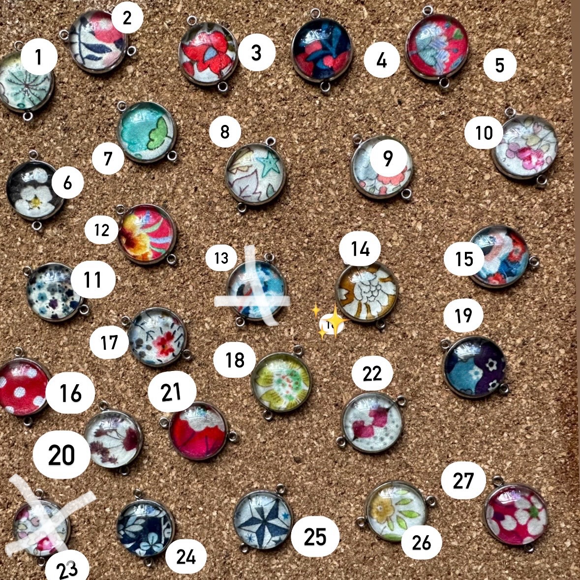 cabochons medaillons choix liberty argentés