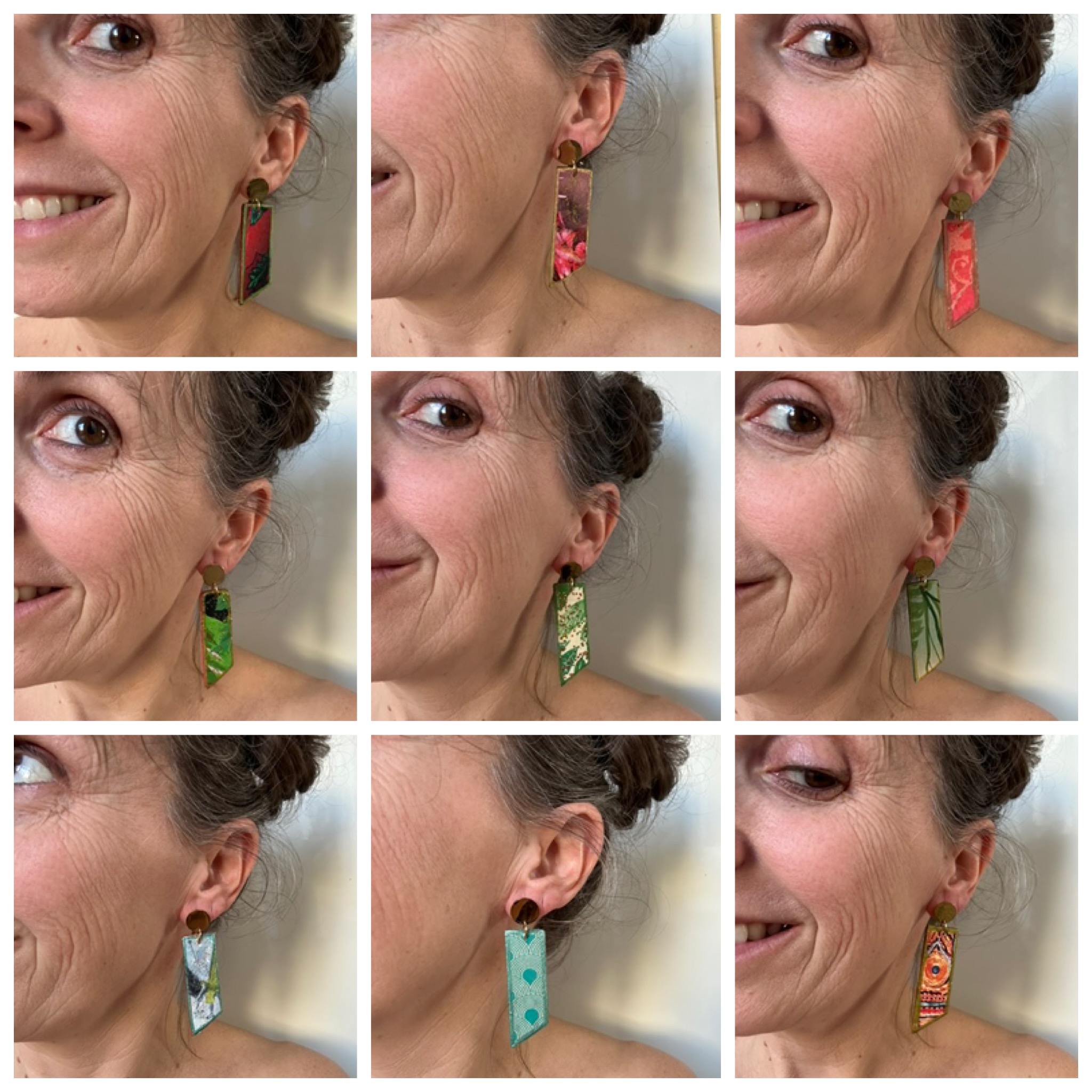 Boucles d'oreilles les Zencadrées portées